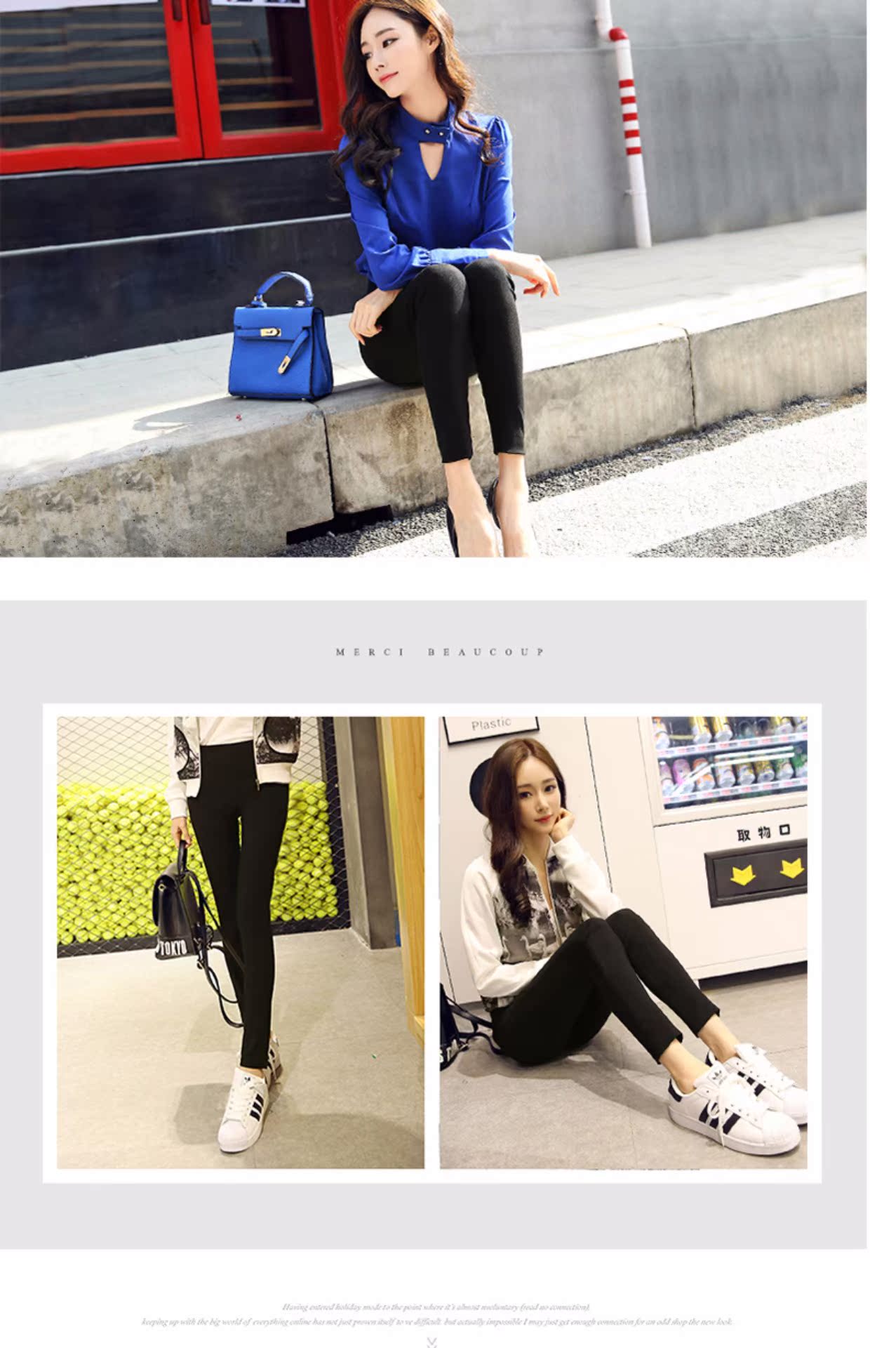 Quần legging Nam Cực mặc xuân hè size lớn 2018 mới eo cao đã mỏng chân bút chì quần đen nhỏ quần ống rộng nữ