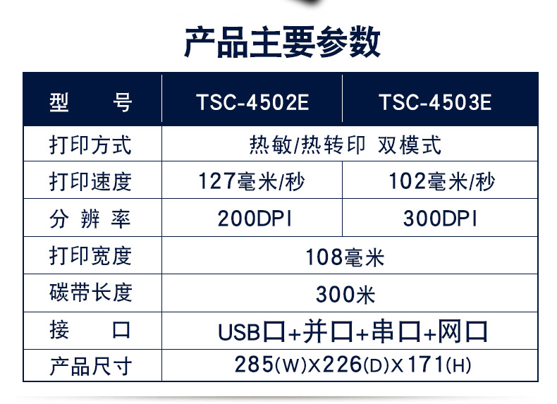 Máy in mã vạch Tsc 4503e ruy băng nhiệt dán nhãn máy quần áo giặt máy dán nhãn lúa mì - Thiết bị mua / quét mã vạch
