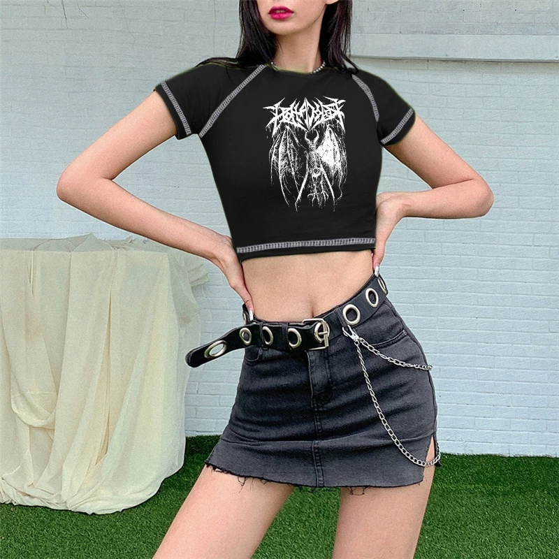 Женская футболка Хараджуку Y2K Crop Top Harajuku Retro Korean