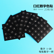 Color Number of lipstick with adhesive sticker Lipstick Mark Label Sticker