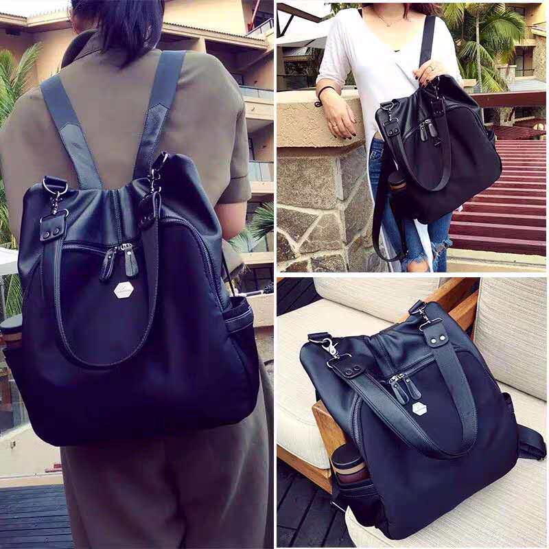 South Korean fashion Double shoulder bag Women 2022 new leisure travel Shoulder Bag 100 Hitch Big Capacity College Wind Student School Bag