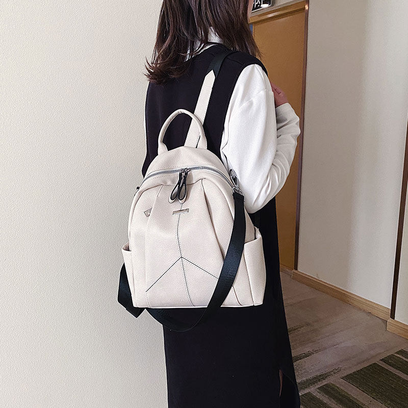 Tide Card Double Shoulder Bag Woman 2021 New Korean version Fashion Soft leather Single shoulder bag Large capacity 100 hitch casual student bag