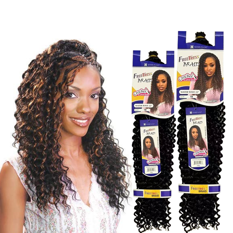 Freetress Water Wave Bulk Curly Crochet Hair Extensions Big Braids Water Wave Hair Extensions Wig