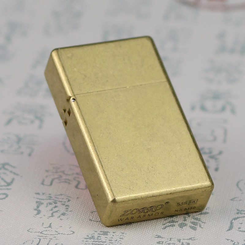 Super Play Narrow machine Brass heavy armor Kerosene Lighter Windproof vintage grinding wheel Slim narrow version of armor shield
