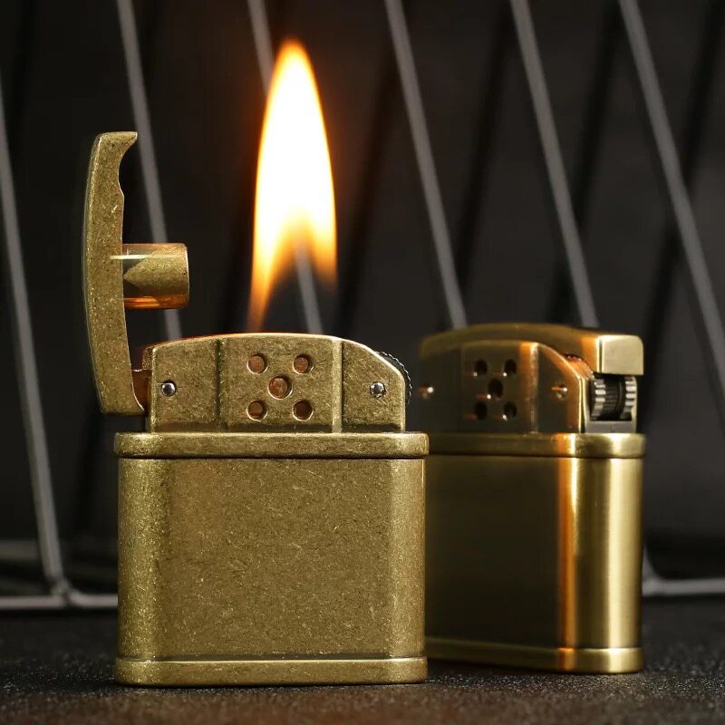 Vintage Clamshell Vintage Dolphin Metal Windproof Kerosene Lighter Vintage Trench Open Fire Grinding Wheel Kerosene Lighter