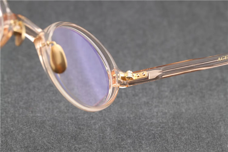 Kính retro gọng kính nữ handmade kính khung tròn nhỏ kính hình bầu dục kính siêu nhẹ tấm kính khung nữ - Kính khung