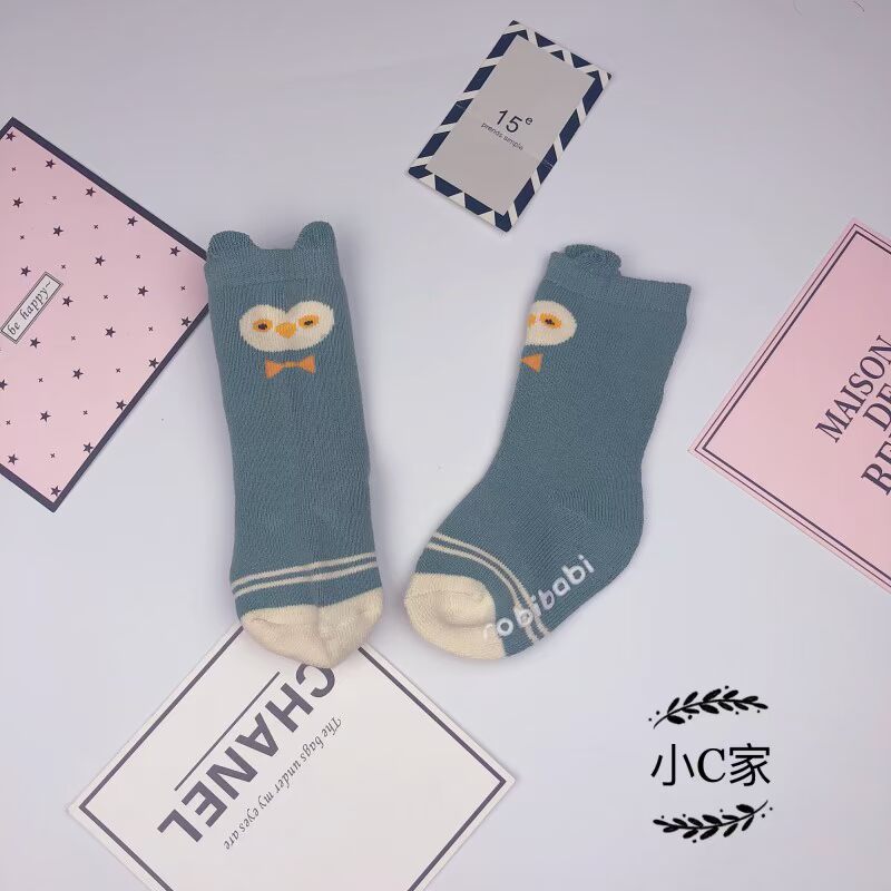 Vớ trẻ em mùa thu và mùa đông cotton terry chống trượt sàn cho bé Vớ 0-1-2 tuổi dày cộng với vớ nhung ấm vớ dày lông cừu thu đông cho bé