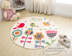 Plush thảm phim hoạt hình tròn in thảm rửa có thể được cắt phòng ngủ chống trượt bò bé chăn trẻ em - Thảm thảm trải sàn phòng ngủ Thảm