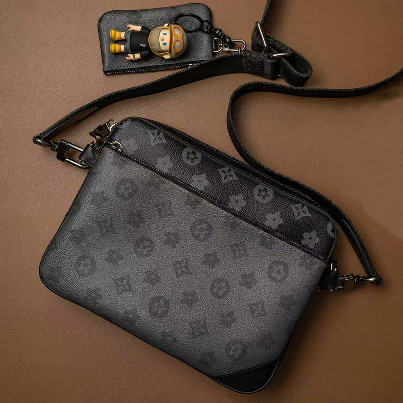Men's Bags 2026 New Fashion Men's Bag Genuine Leather Three-In-One Messenger Bag Crossbody Bag Business Casual Shoulder Bag