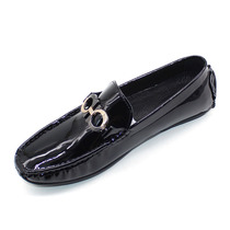  2021 summer new trend bright leather doudou shoes mens fashion leather casual shoes all-match pedal loafers men