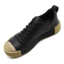 European station leather shoes 2021 autumn fashion wild casual shoes men Korean lace up trend shoes mens leather shoes