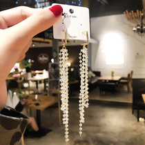 Korean Temperament long Crystal Stream Suearrings 100 Hitchhiking Face Slim senior Sensation Ear-Ear Ornaments Female