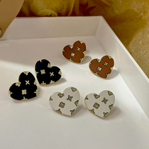 South Korea 925 silver needle small fragrant wind plum peach heart ear nail personality versatile advanced sense Net red earrings ear jewelry female