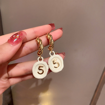 European and American personality exaggerated digital drop oil earrings 925 silver needle temperament design sense earrings cold wind earrings earrings