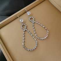 Retro Full Drill 8 Words Earrings Woman 2020 new web Red Temperament Round Face Suitable for Conspicuthin Earbuds Earrings Earrings