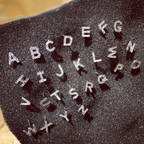 Korean fashion simple English letters hypoallergenic stud earrings Simple diamond-set zircon earrings Mens and womens ear jewelry accessories