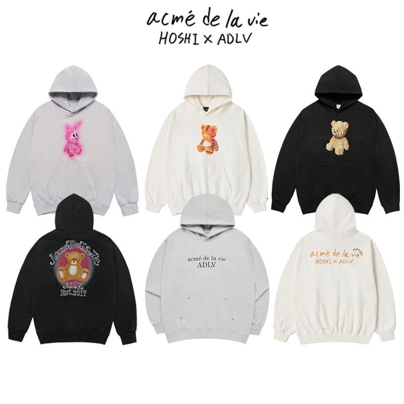 Kwon Soon-Young's Same Style Korean Trendy Brand Hooded Sweatshirt Collaboration with Hoshi, Featuring a Bear and Tiger Design, Unisex Loose Hoodie Kwon Soon-Young's Same Style Korean Trendy Brand Hooded Sweatshirt Collaboration with Hoshi, Featuring a Bear and Tiger Design, Unisex Loose Hoodie