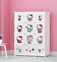 Hello kitty, розовая детская система хранения на стену, наклейка, детские наклейки, стиль «принцесса»