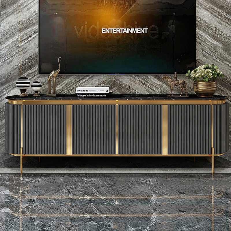 American light luxury marble TV cabinet coffee table combination modern minimalist small apartment TV cabinet