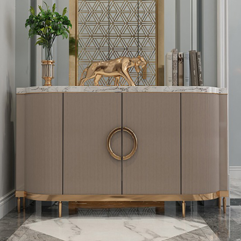 American light luxury entrance cabinet marble bucket cabinet decorative dining cabinet modern living room solid wood locker model room