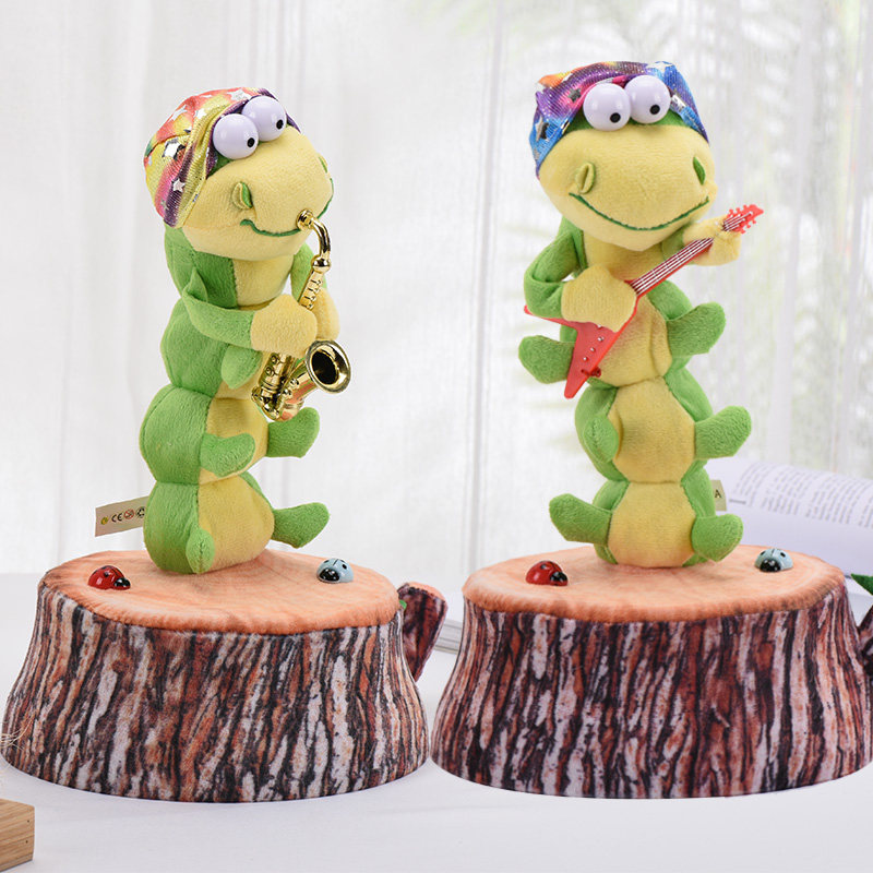 Baby net red caterpillar electric toy, the caterpillar that blows the sax will move and the enchanting caterpillar will sing