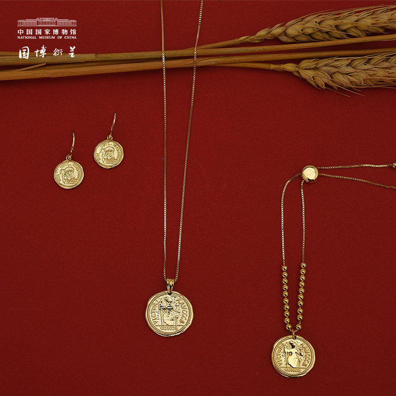National Museum of China Tang Dynasty ancient Roman gold coins Creative Jewelry Necklace Handmade Birthday Museum Gift