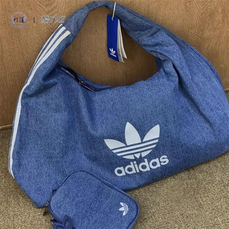 海外限定Adidas デニム 雲形バッグ ユニセックス ブルー　IX7693 海外限定Adidas デニム 雲形バッグ ユニセックス ブルー IX7693