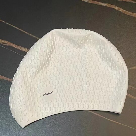 Foreign Trade Sped Swimming Cap with Long Hair, Silicone Particles, High Elasticity, Comfortable, Ear Protection, Waterproof, Suitable for Both Men and Women, Adults and Children