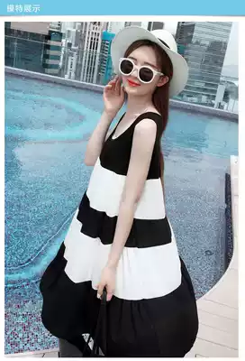 200 Jin plus fat size pregnant women's summer nursing dress Korean version of modal sleeveless loose breathable dress