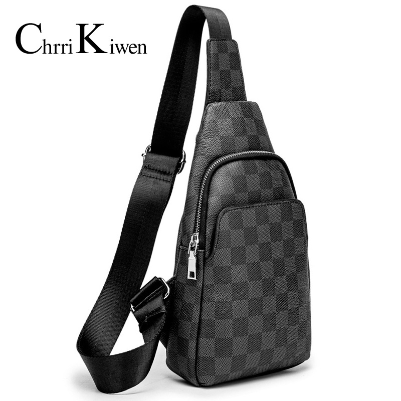 Chrri kiwen men's bag chest bag men's bunk bag single shoulder bag Han version Leisure Chaos satchel bag men's chest front bag