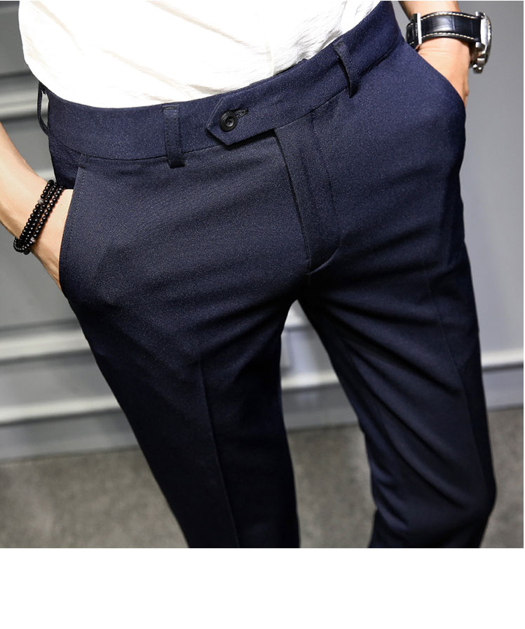 Quần tây nam cộng với nhung dày mùa thu và mùa đông Slim kinh doanh đầm béo sếp co giãn cộng với phân bón XL phù hợp với quần áo thể thao nam