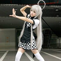 Subs nayako COS to serve comic cosplay costume womens black and white plaid maid maid dress perimeter