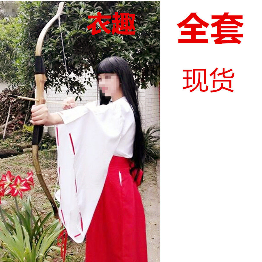  Anime Inuyasha COSPLAY costume Bellflower COS costume kimono Japanese witch costume props full set