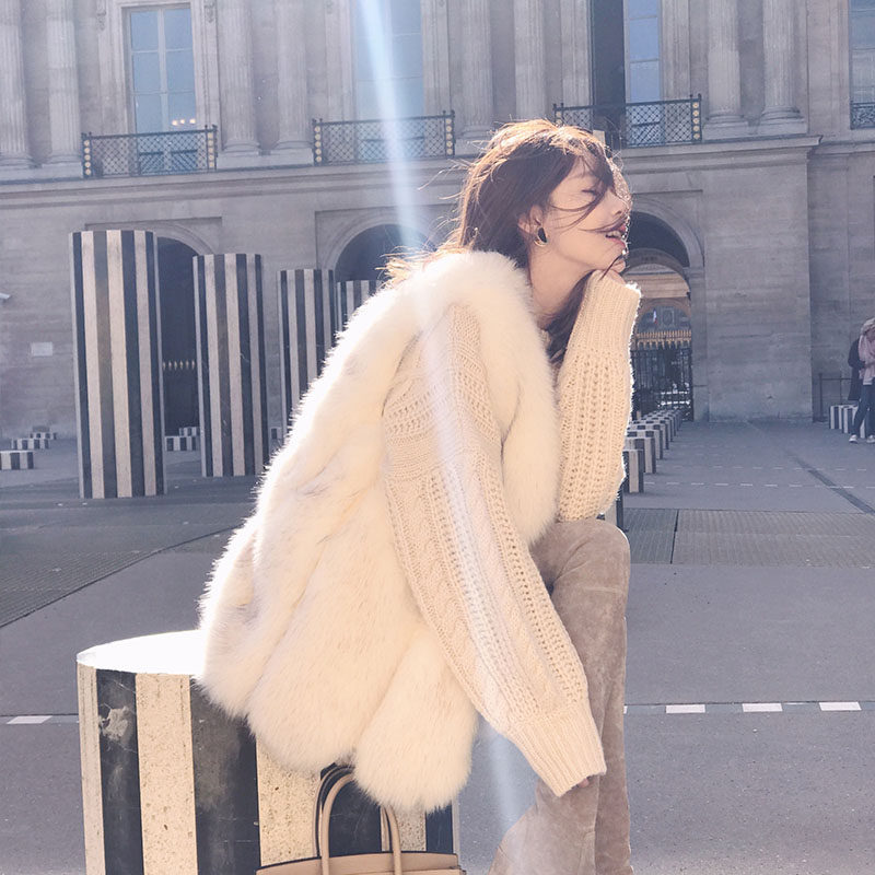 2021 Haining new anti-season imitation fox fur vest women's long fur one mink coat clearance