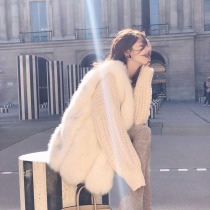2021 Hennings new anti-season imitation fox fur straw horse chia woman in the middle of a fur coat and a mink jacket clear cabin