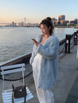 2021 Korean version of the new young fur coat female winter medium long style loose thickened imitation rabbit hair braided big clothes exploits