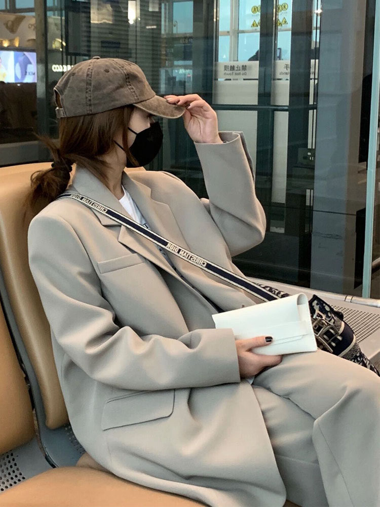 2022 Early Spring New Korean Version Superior Sense Suit Woman Jacket Loose Casual Blouse small crowdsourced fashion Western-style clothes