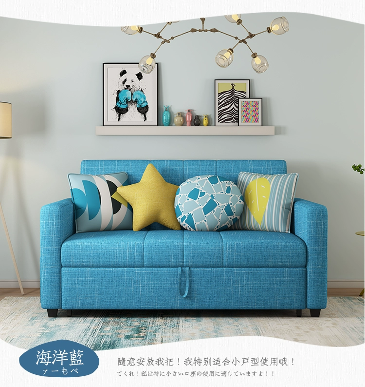 Có thể gập lại căn hộ nhỏ phòng khách sofa giường đa chức năng hiện đại nhỏ gọn đôi sofa mui trần 1,8 m 1,5 Đẩy - Ghế sô pha