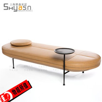 Nordic light and luxurious door room for changing shoes living-room leather art with a few strips of stool Bedroom bed tail stool Bull Leather sitting stool