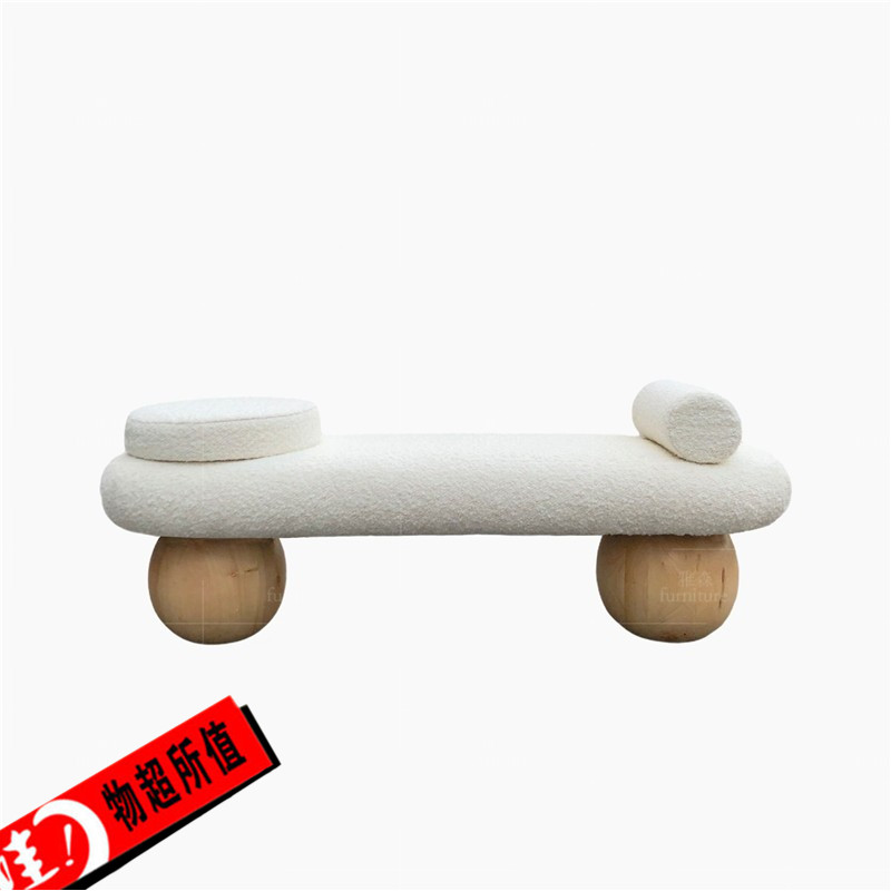 Nordic light luxury sheepskin velvet fabric entry door porch change shoe stool simple sofa bench living room bedroom bed end stool