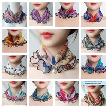 Spring and summer Four Seasons scarf middle-aged and elderly womens pullover scarf small silk scarf mask sunscreen neck scarf Pearl