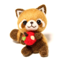 Wool felt poke fun Adult Pass the time Handmade DIY making novice material pack Red panda