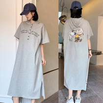2021 Summer gestational dress Han version Leisure loose Liandress Long with a knee large size Slim Fit Clot Dress