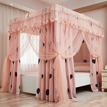 Bed curtain home bedroom fairy floor shade 1 8m court mosquito net 1 5m bed Princess veil gauze belt bracket