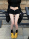 大码美式辣妹黑色低腰牛仔超短裤女2025夏季百搭弹力紧身包臀热裤