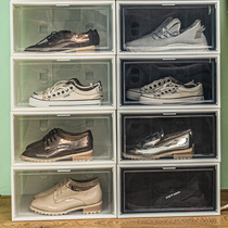 Transparent shoe box container dust and transparent basketball shoes desktop high-help shoe box store display flip shoe cabinet