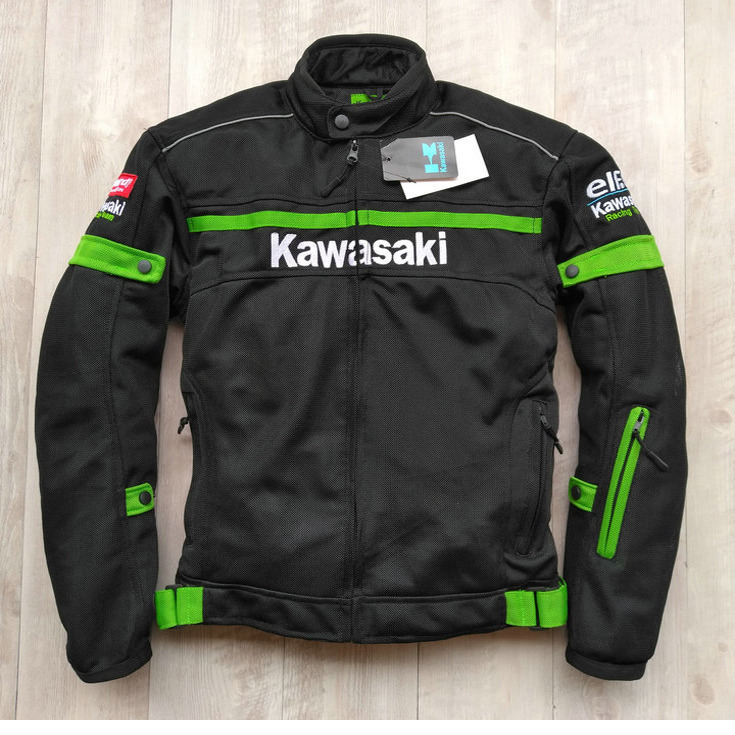 Spring and Summer New Kawasaki Z650 Motorcycle Riding Suit Racing Suit Motorcycle Jacket Mesh Breathable Anti-Fall Rider Suit