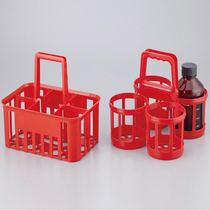 Japan imported laboratory bottle basket 1-1411-01 stackable polyethylene basket transport red plastic basket