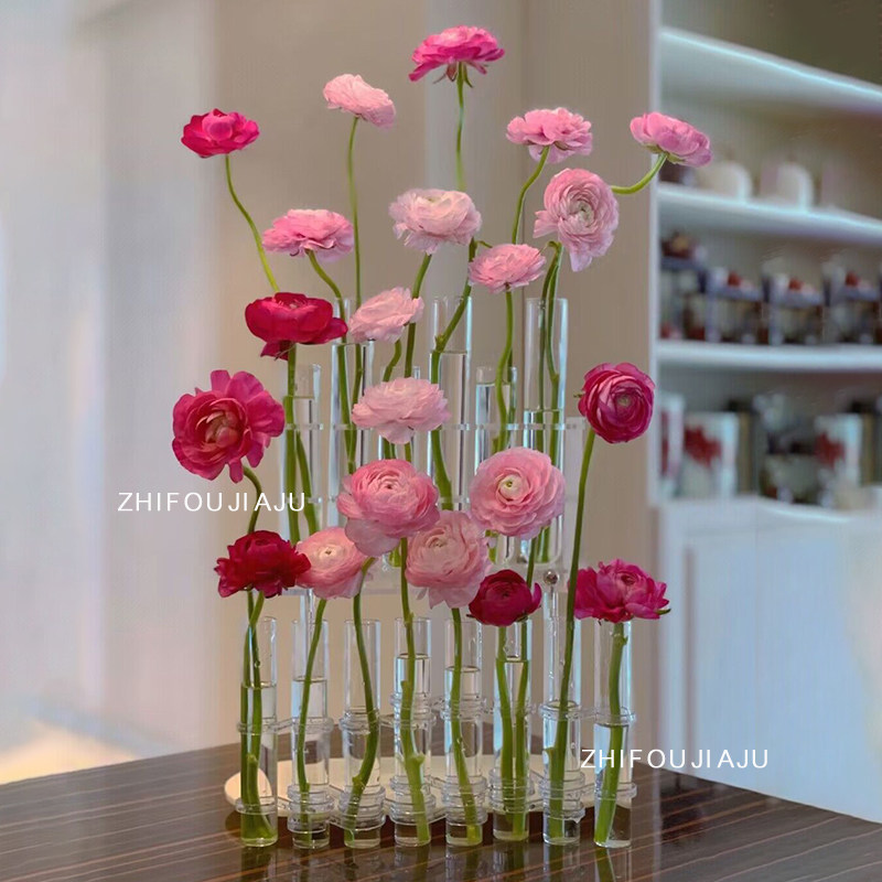 Know whether home tube vase folding glass net red in hydro flower flower transparent row vase