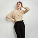 Perspective spliced ​​​​sleeved silk shirt shirt for women, light mature style mulberry silk top 2022 new autumn clothes